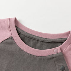 Dave&Bella Toddler Girls Autumn Everyday Cotton Grey T-shirts Tops