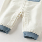 Dave&Bella Baby Boys Beige Cotton Indoor One-Pieces Romper