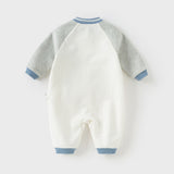 Dave&Bella Baby Boys Beige Cotton Indoor One-Pieces Romper