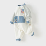 Dave&Bella Baby Boys Beige Cotton Indoor One-Pieces Romper