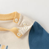 Dave&Bella Baby Boys Beige Soft Cotton Bodysuits Romper