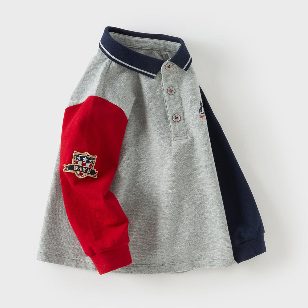 Dave&Bella Toddler Boys Cotton Grey Formal Polos
