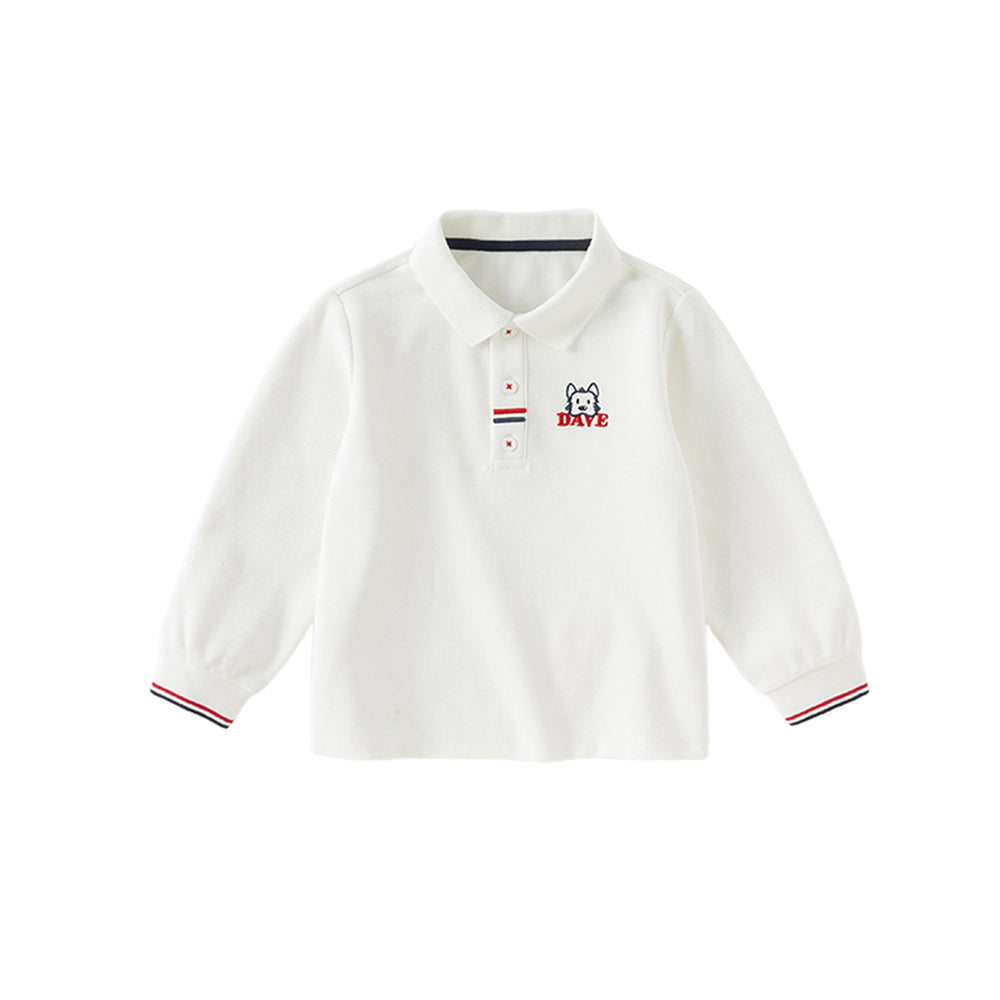 Dave&Bella Boys Autumn College Style White Polo T-shirt Top