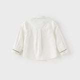 Dave&Bella Toddler Boys White Cotton Formal College-style Shirt Top