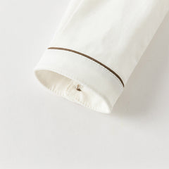 Dave&Bella Boys Autumn White Cotton Formal College-style Shirt Top
