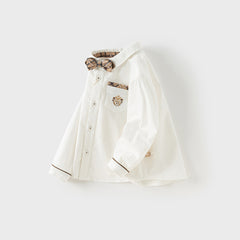 Dave&Bella Boys Autumn White Cotton Formal College-style Shirt Top