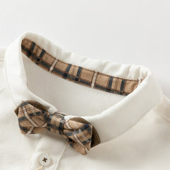 Dave&Bella Boys Autumn White Cotton Formal College-style Shirt Top