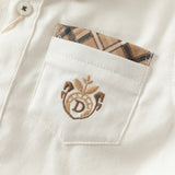 Dave&Bella Toddler Boys White Cotton Formal College-style Shirt Top