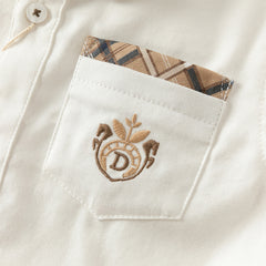 Dave&Bella Boys Autumn White Cotton Formal College-style Shirt Top