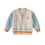 Dave&Bella Toddler Boys Cotton Light Grey Knit Casual Cardigans