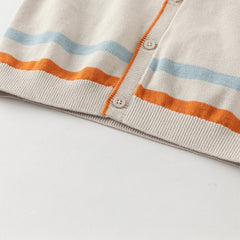 Dave&Bella Boys Autumn Cotton Light Grey Knit Sweater Cardigan Casual Jacket