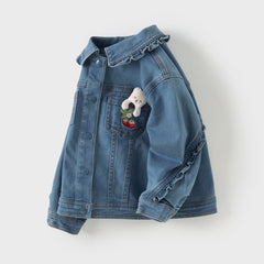 Dave&Bella Toddler Girls Autumn Denim Blue Jeans Coat Jackets