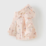 Dave&Bella Toddler Girls Pink Animal Print Hooded Outwear Fleece Coat