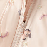 Dave&Bella Toddler Girls Pink Animal Print Hooded Outwear Fleece Coat