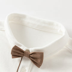 Dave&Bella Boys Autumn College Style Cotton Beige Shirt Top