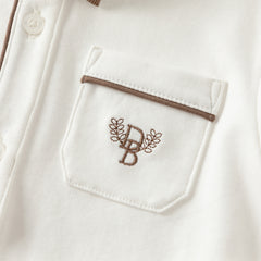 Dave&Bella Boys Autumn College Style Cotton Beige Shirt Top