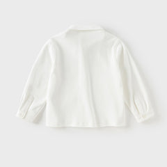 Dave&Bella Boys Autumn College Style Cotton Beige Shirt Top