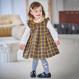 Dave&Bella Toddler Girls Classic Yellow Green Plaid Sleeveless Party Dress