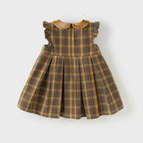 Dave&Bella Toddler Girls Classic Yellow Green Plaid Sleeveless Party Dress