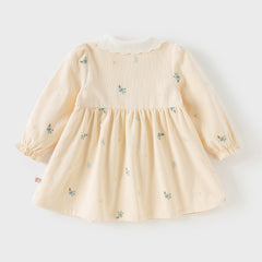 Dave&Bella Toddler Girls Autumn Yellow Party Dress (wallet bag)