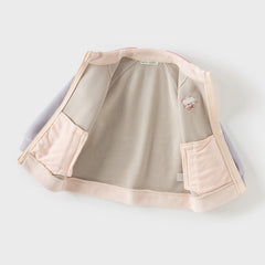 Dave&Bella Girls/Boys Autumn Apricot/Blue Fleece Coat Long Pants Outfit Sets