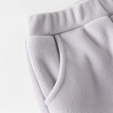 Dave&Bella Toddler Girls/Boys Apricot/Blue Fleece Coat Long Pants Outfit Sets