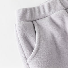 Dave&Bella Girls/Boys Autumn Apricot/Blue Fleece Coat Long Pants Outfit Sets