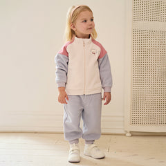 Dave&Bella Girls/Boys Autumn Apricot/Blue Fleece Coat Long Pants Outfit Sets