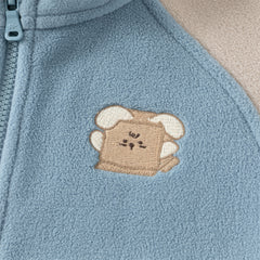 Dave&Bella Girls/Boys Autumn Apricot/Blue Fleece Coat Long Pants Outfit Sets