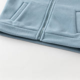Dave&Bella Toddler Girls/Boys Apricot/Blue Fleece Coat Long Pants Outfit Sets
