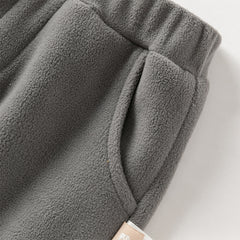 Dave&Bella Girls/Boys Autumn Apricot/Blue Fleece Coat Long Pants Outfit Sets