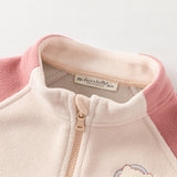 Dave&Bella Toddler Girls/Boys Apricot/Blue Fleece Coat Long Pants Outfit Sets