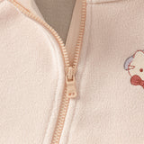 Dave&Bella Toddler Girls/Boys Apricot/Blue Fleece Coat Long Pants Outfit Sets