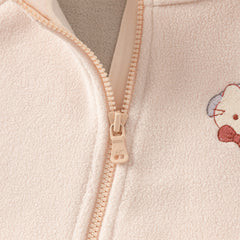 Dave&Bella Girls/Boys Autumn Apricot/Blue Fleece Coat Long Pants Outfit Sets