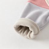 Dave&Bella Toddler Girls/Boys Apricot/Blue Fleece Coat Long Pants Outfit Sets