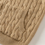 Dave&Bella Kids Girls/Boys Rose/Camel Cotton Hooded Knit Sweater Coat
