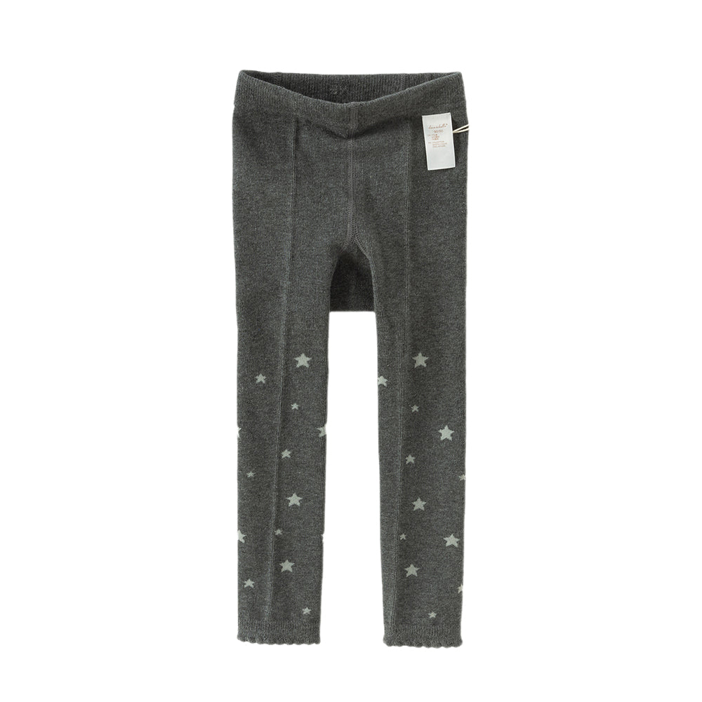 Dave&Bella Girls Autumn Grey Star Print Activity Footless Tights Leggings