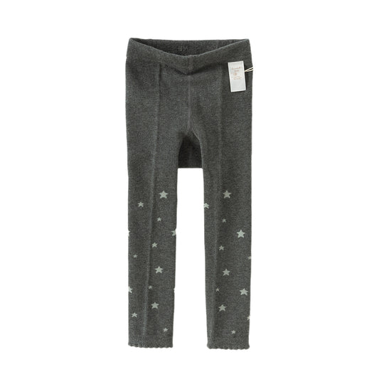 Dave&Bella Girls Autumn Grey Star Print Activity Footless Tights Leggings