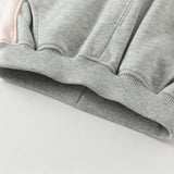 Dave&Bella Toddler Girls Sweet Pink/Grey Outdoor Drawstring Sweatpants