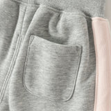 Dave&Bella Toddler Girls Sweet Pink/Grey Outdoor Drawstring Sweatpants