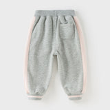 Dave&Bella Toddler Girls Sweet Pink/Grey Outdoor Drawstring Sweatpants