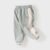 Dave&Bella Toddler Girls Sweet Pink/Grey Outdoor Drawstring Sweatpants