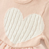Dave&Bella Toddler Girls Charming Pink Soft Knit Sweater Birthday Mesh A-line Dress