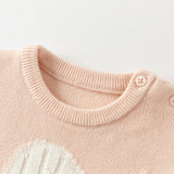 Dave&Bella Toddler Girls Charming Pink Soft Knit Sweater Birthday Mesh A-line Dress