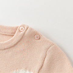 Dave&Bella Toddler Girls Winter Charming Pink Soft Knit Sweater Birthday Mesh Dress