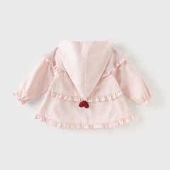 Dave&Bella Toddler Girls Autumn Sweet Pink Outwear Fashion Hooded Trench Coats