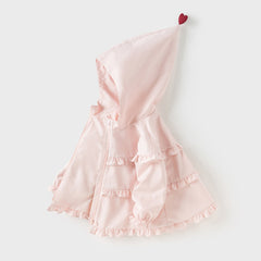 Dave&Bella Toddler Girls Autumn Sweet Pink Outwear Fashion Hooded Trench Coats