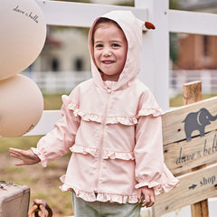 Dave&Bella Toddler Girls Autumn Sweet Pink Outwear Fashion Hooded Trench Coats