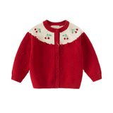 Dave&Bella Kids Girls Sweet Soft Red Long-sleeved Jackets