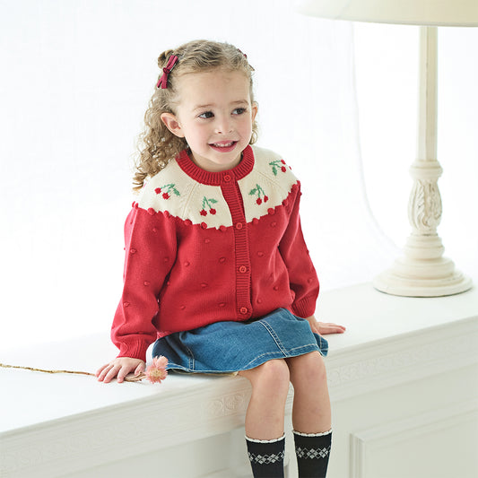 Dave&Bella Girls Autumn Sweet Soft Red Jacket Coat Top